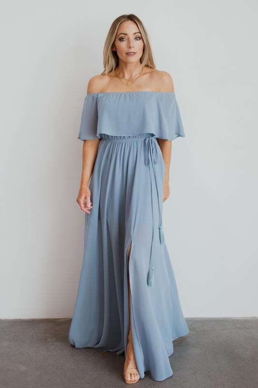 elegant style use off shoulder maxi dress