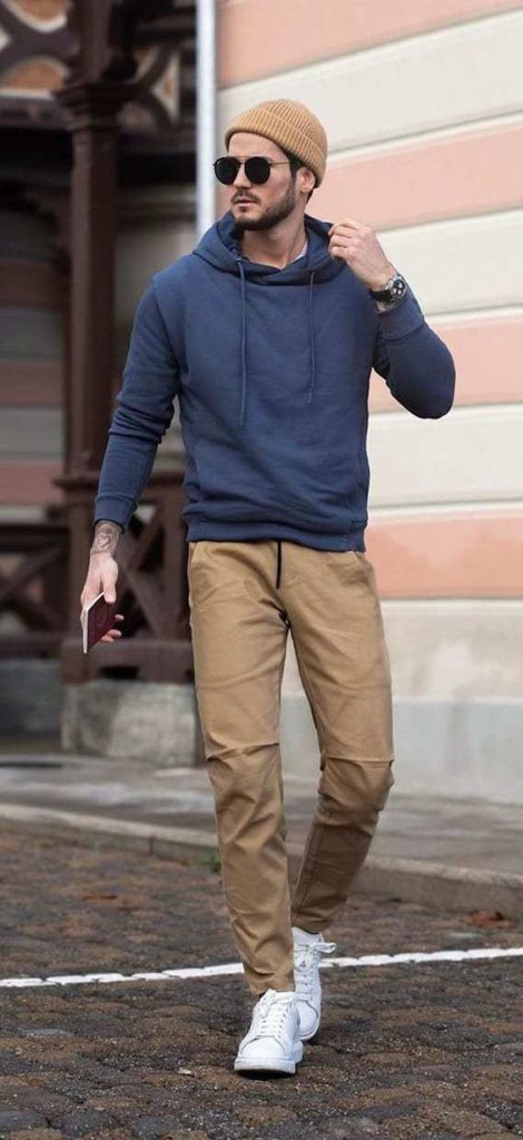 best men's outfit in Casual Style With Sweater And Hoodie