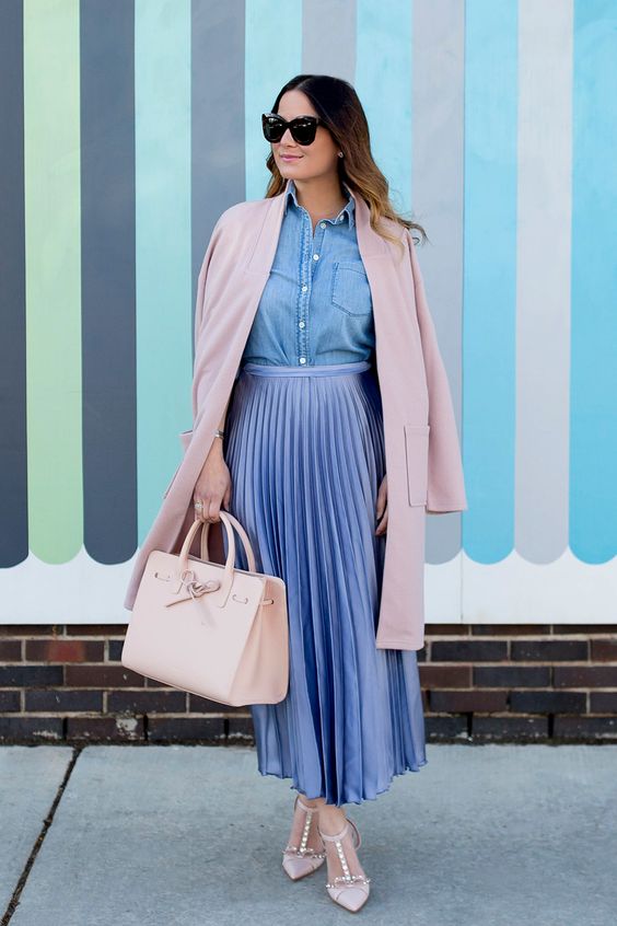 pink pastel long sleeve coats to cover your blue outfits