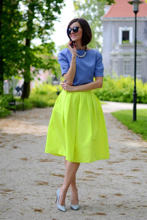 pretty pastel color outfit with neon colors
