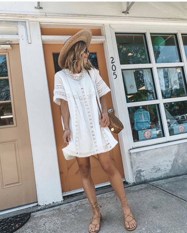 white lace mini dress for boho chic outfit style