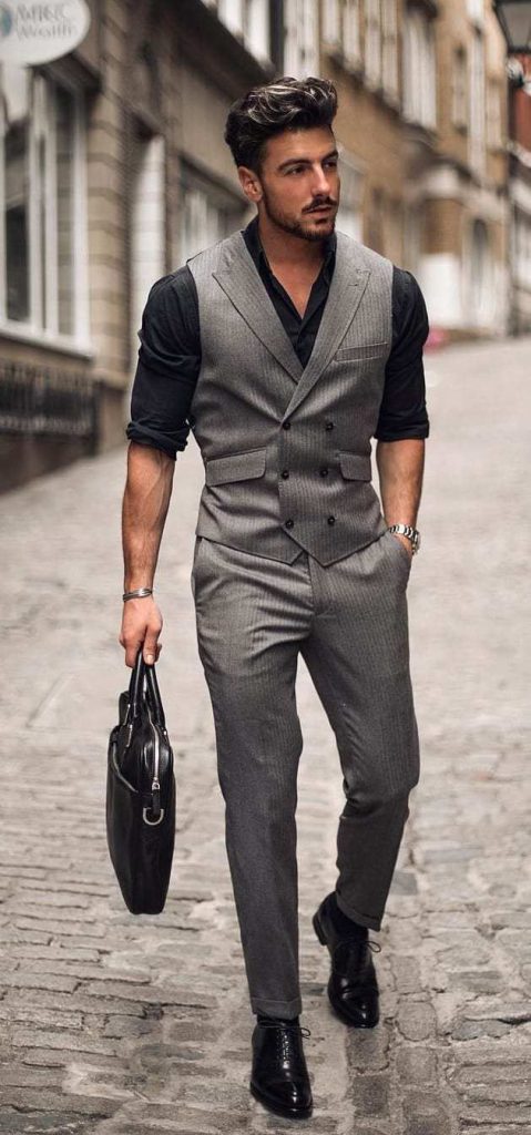 double breasted suits vest for stylish workwear for men