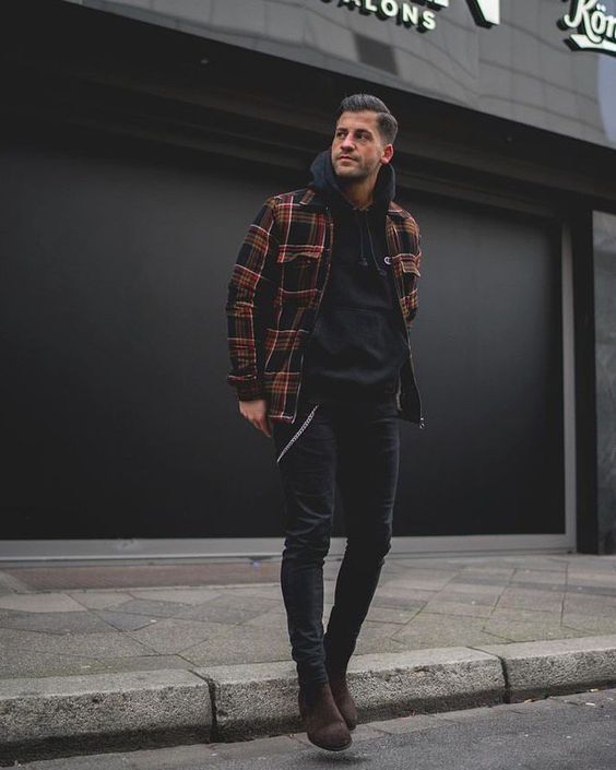 Flannel Jacket with Hoodie