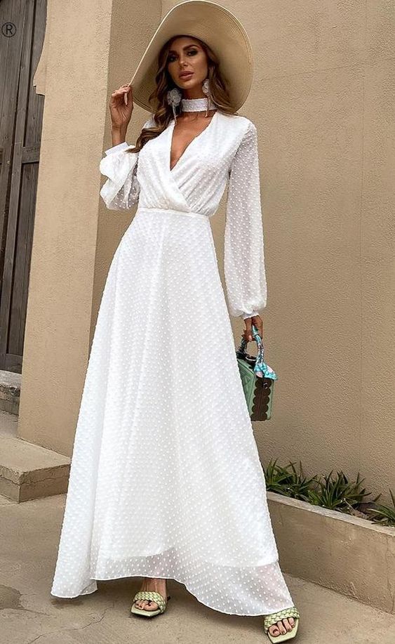 V Neck Maxi Dress that perfect for daytime events