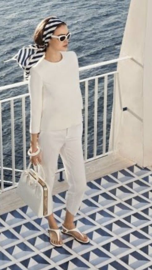 monochrome white in nautical outfit style