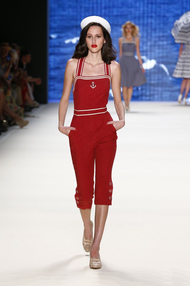 sailor jumpsuit for a contemporary outfit in nautical style