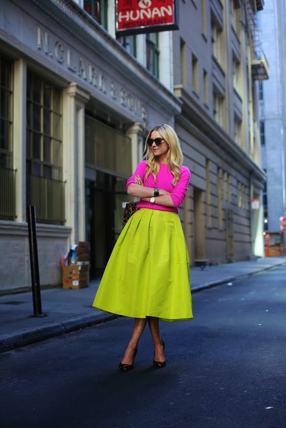 neon yellow and magenta in your spring outfit style