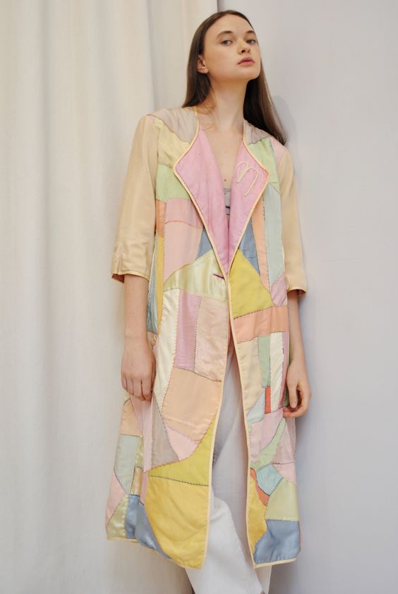 patchwork outfit ideas in pastel combination