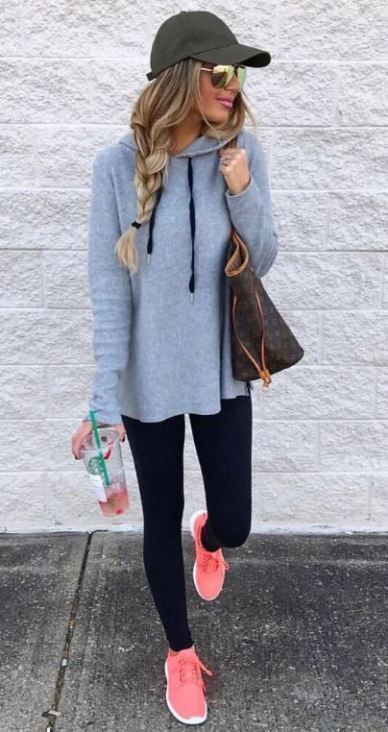 chic college outfit idea with hoodie