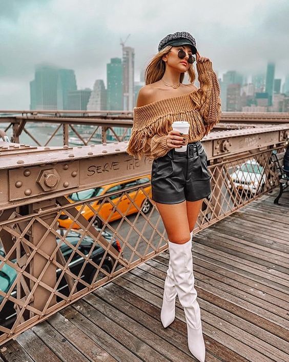 white heeled leather boots in your bohemian outfits