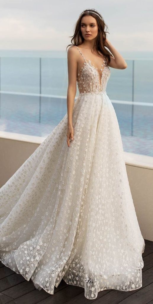 spaghetti strap dress for best wedding gown