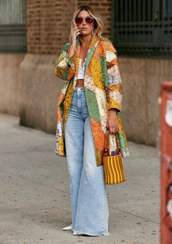 patchwork coat in vintage outfit ideas