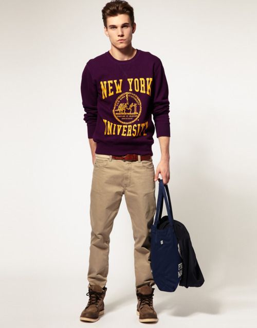 Varsity sweater to bring out trendy college outfit style for boys