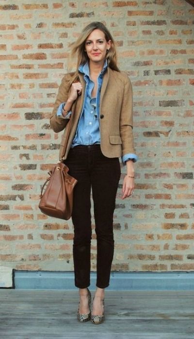 carry denim and blazer in your women's outfit ideas