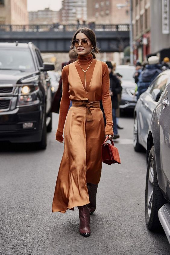 orange and brown ensembles for fall style