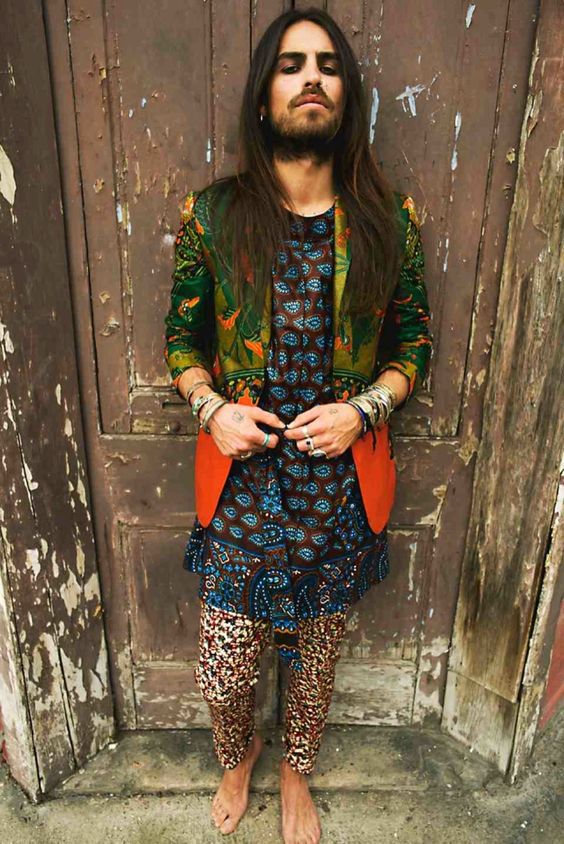 Hippi clothing in bohemian style