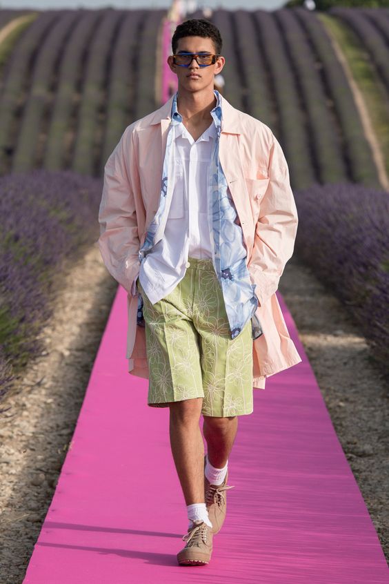 floral patterns in men's pastel clothing