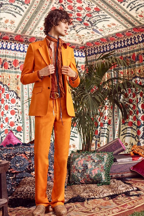 funky and trendy look in bohemian style for men with bold outfits