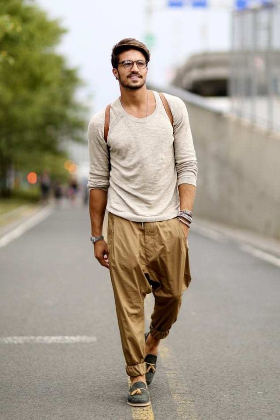 men's bohemian style in tonal clothing