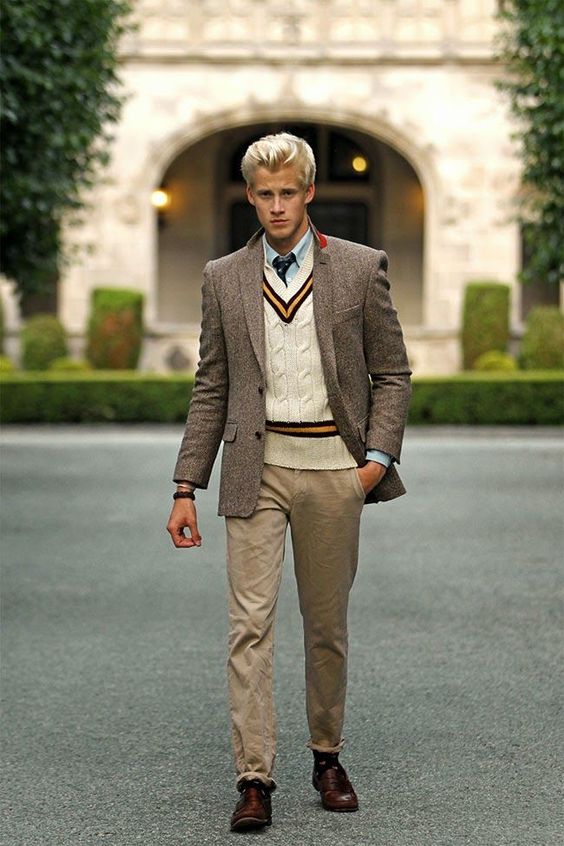 preppy style with sweater vest