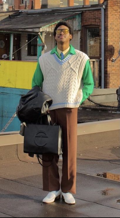 sweater vest in nerdy outfit style