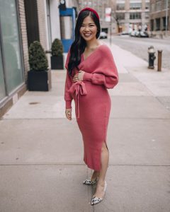 Lovely Pink Dress for maternity fashion style