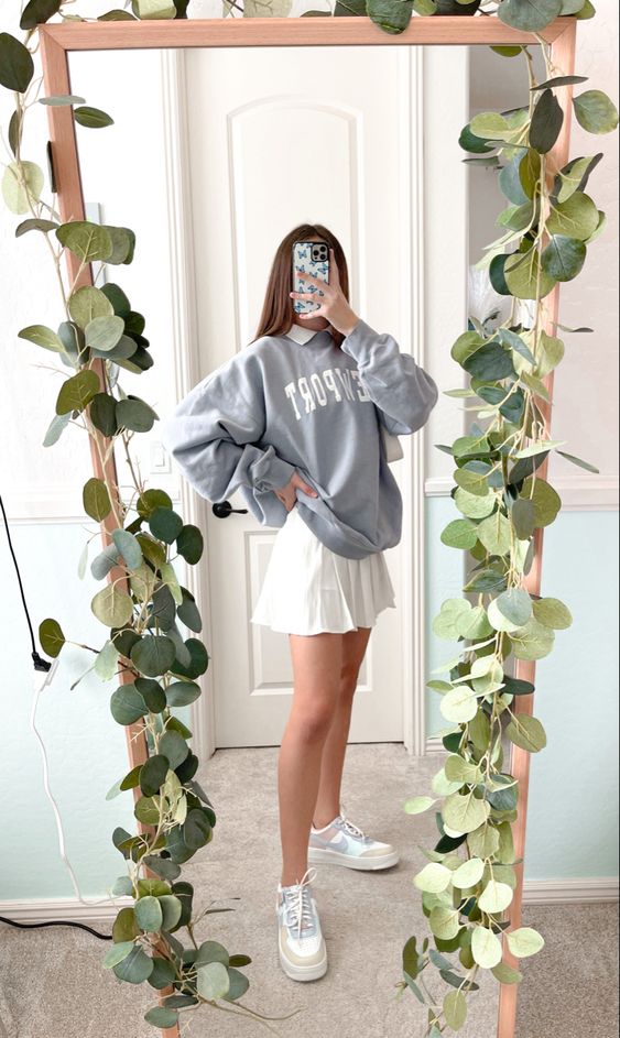matching Oversized Sweater and Tennis Skirt for aesthetic summer outfit style