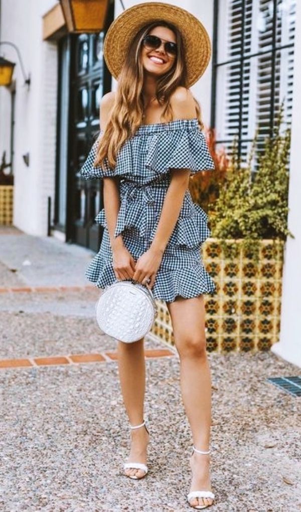 Off-Shoulder Dress for Summer Vacation in Spain