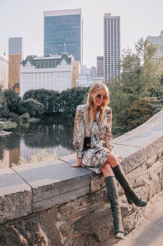 Knee High Boots Style to Go on Central Park New York City