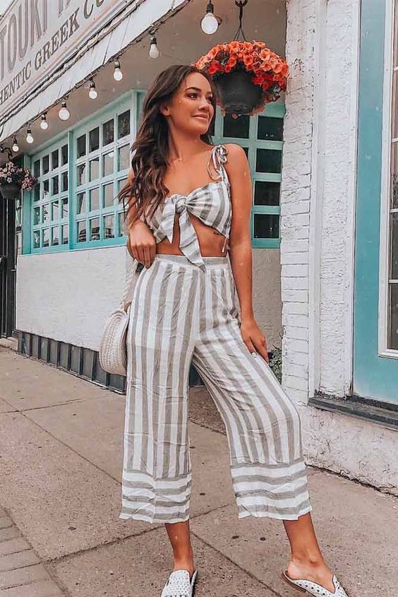 Bring Striped Two-Piece Outfits for Summer Fit