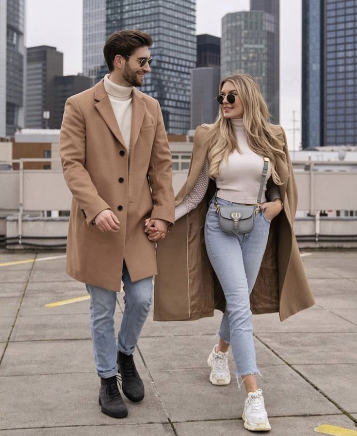 Wear The Same Coats for matching couple outfit style
