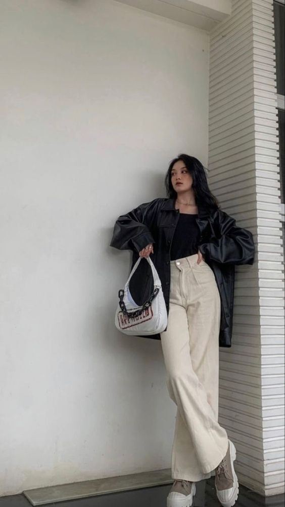 Elevate your korean street Look with Leather Jacket